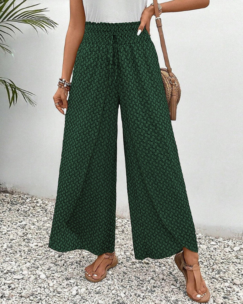 Damen Elegante Hose mit Weitem Bein