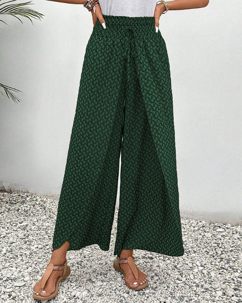 Damen Elegante Hose mit Weitem Bein