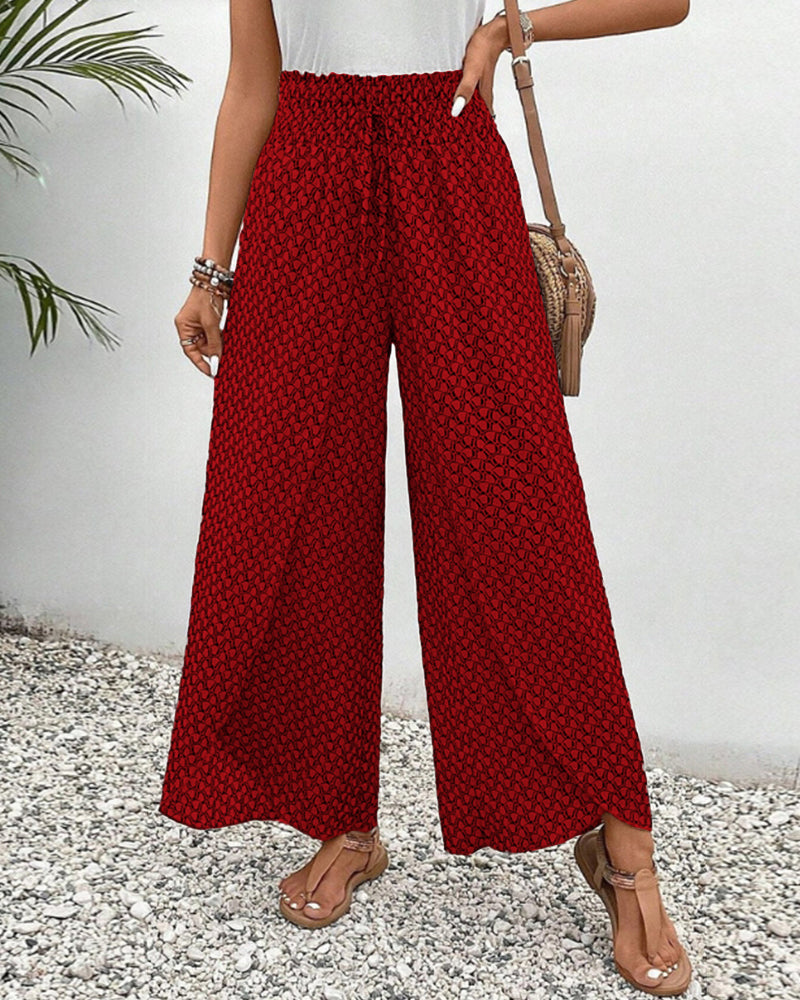 Damen Elegante Hose mit Weitem Bein