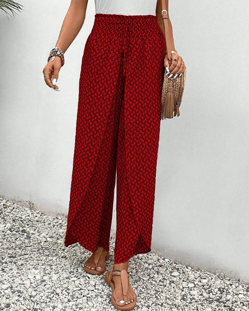 Damen Elegante Hose mit Weitem Bein