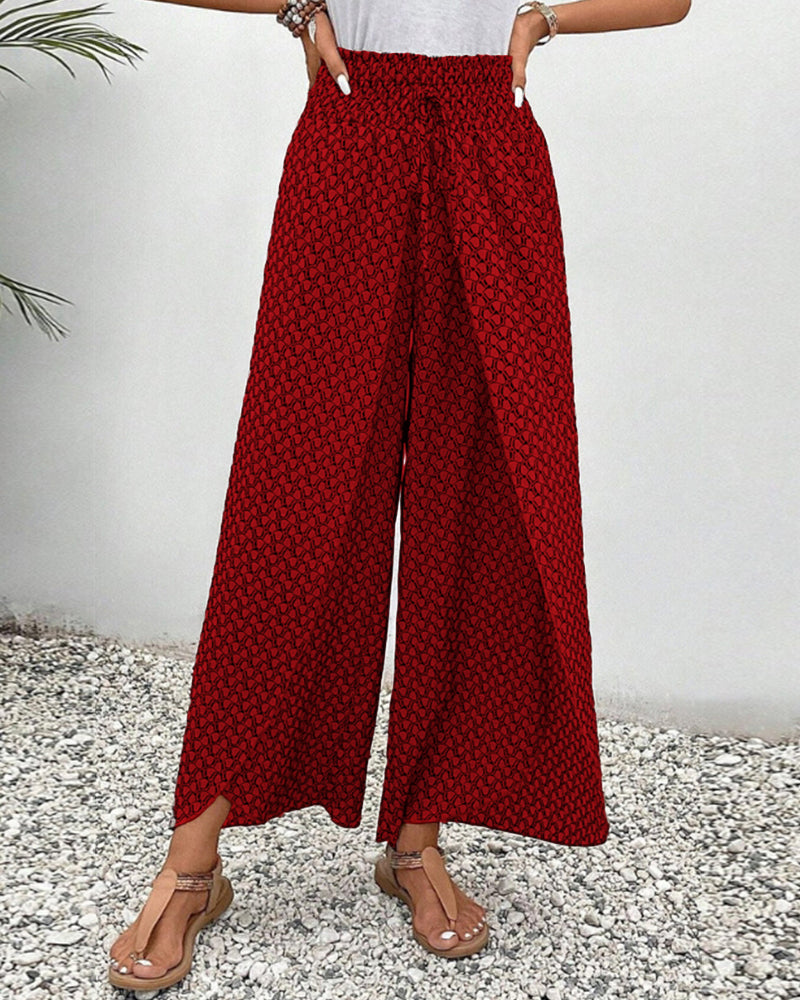 Damen Elegante Hose mit Weitem Bein