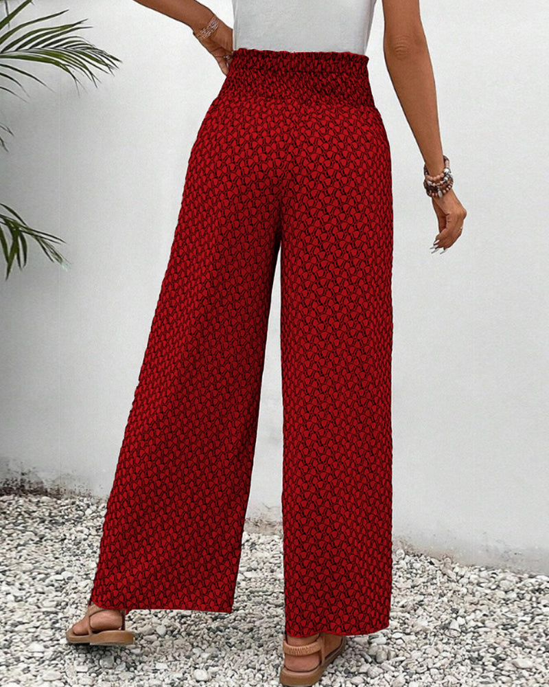 Damen Elegante Hose mit Weitem Bein