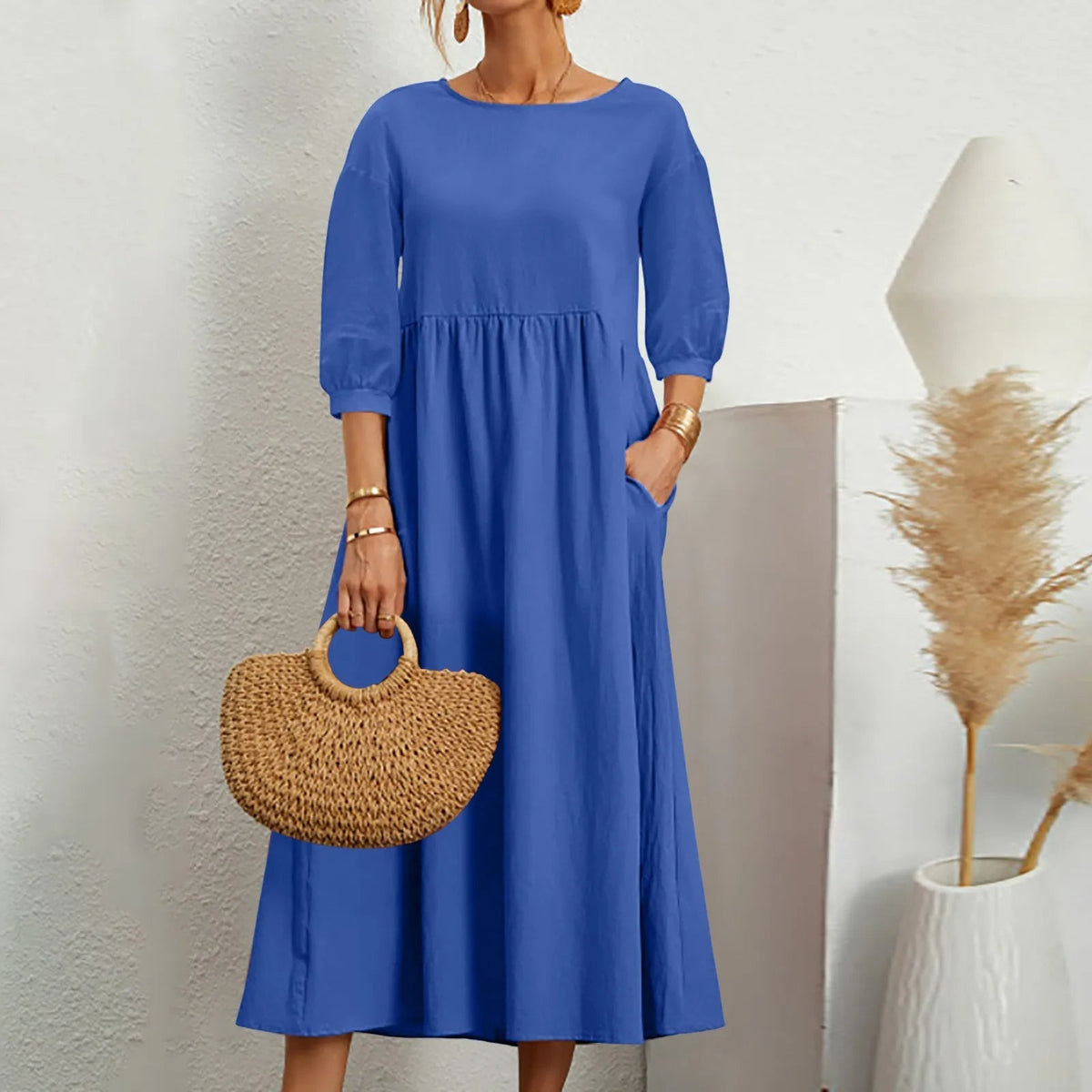Luftige Midi-Kleid mit Patchwork-Design