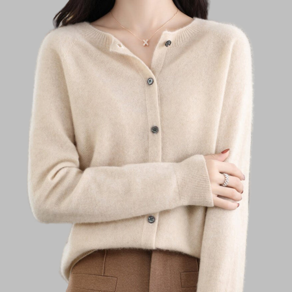 Damen-Cardigan mit Rundhalsausschnitt