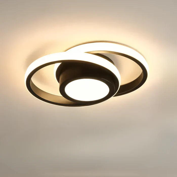 Moderne, energieeffiziente LED-Deckenleuchte mit Doppelring-Design