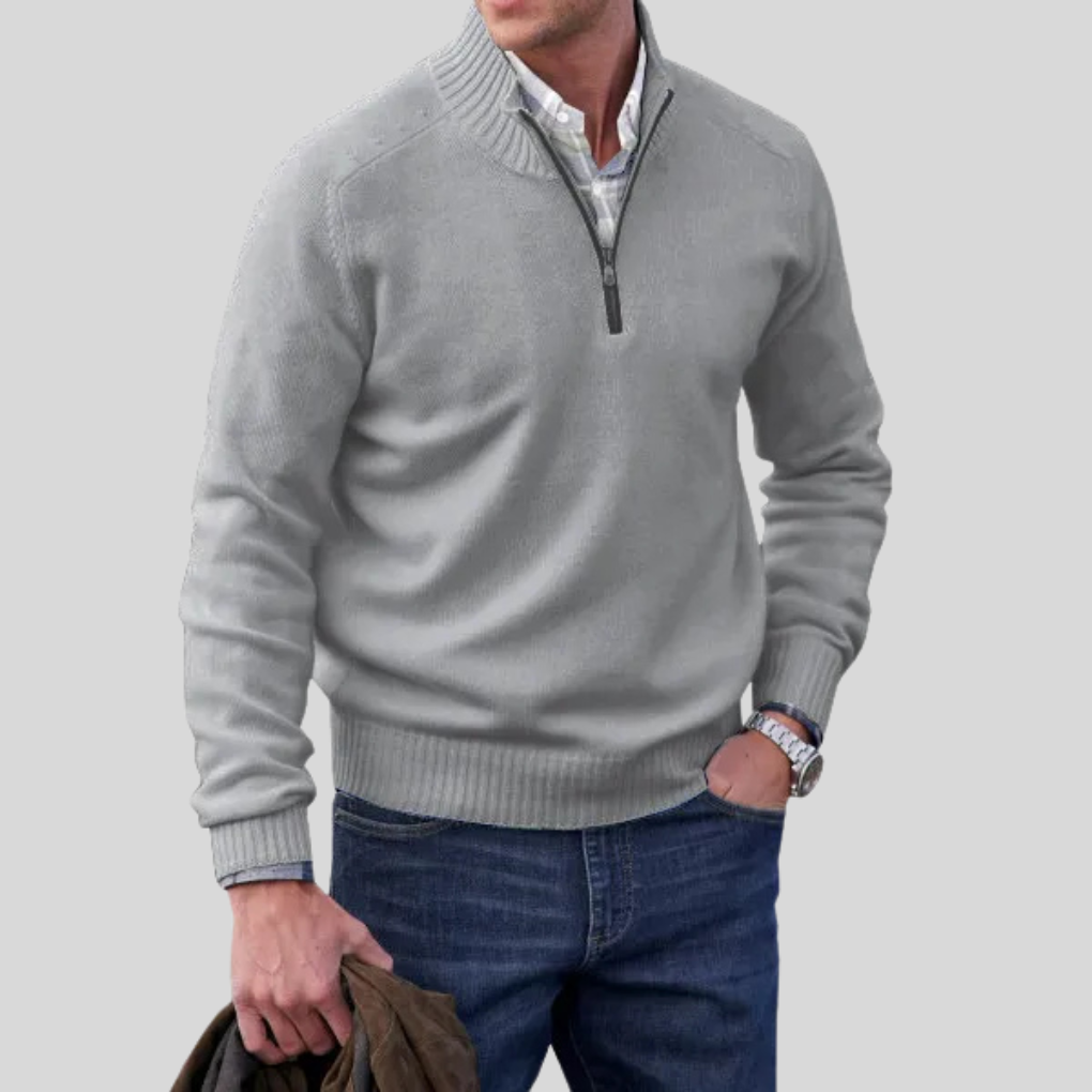 Herrenpullover mit Reißverschluss vorne
