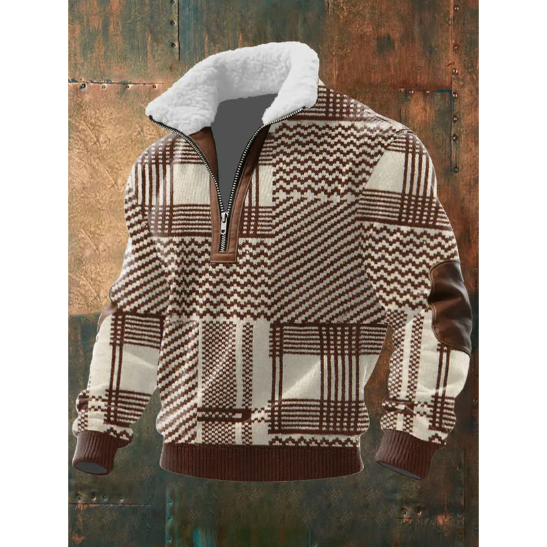 Herren Eleganter Fleecepullover mit Hohem Kragen