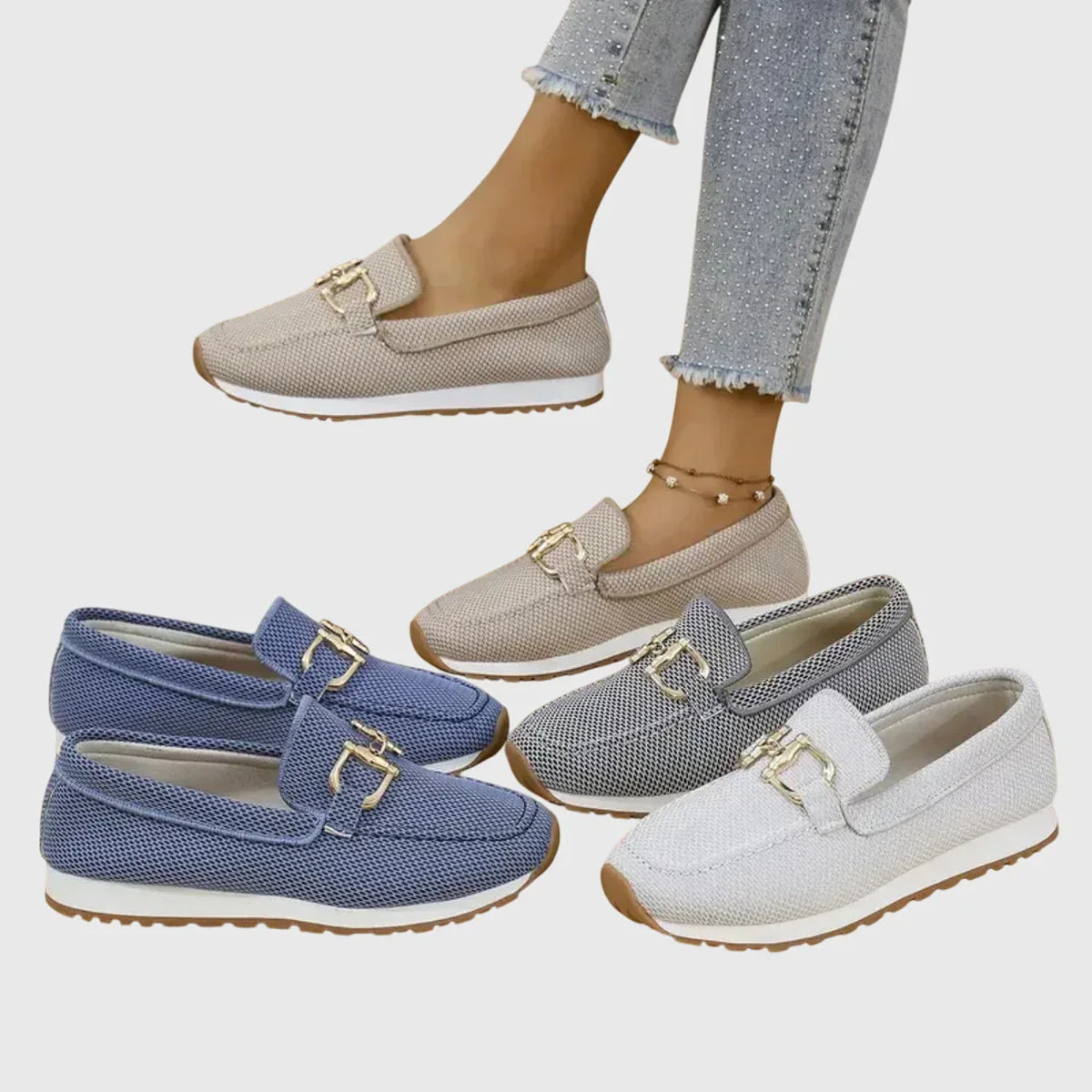 Damen Bequeme Sportschuhe im Mokassin-Stil