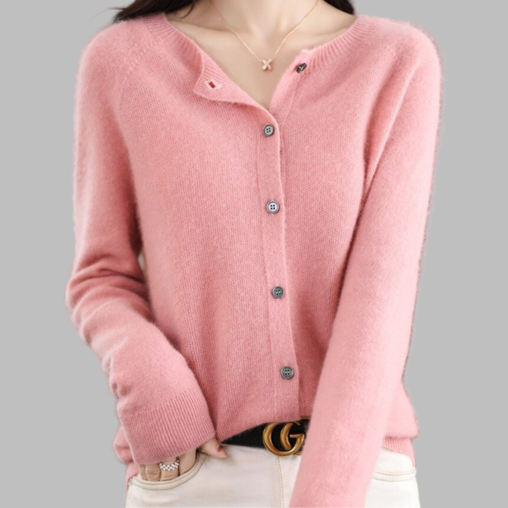 Damen-Cardigan mit Rundhalsausschnitt