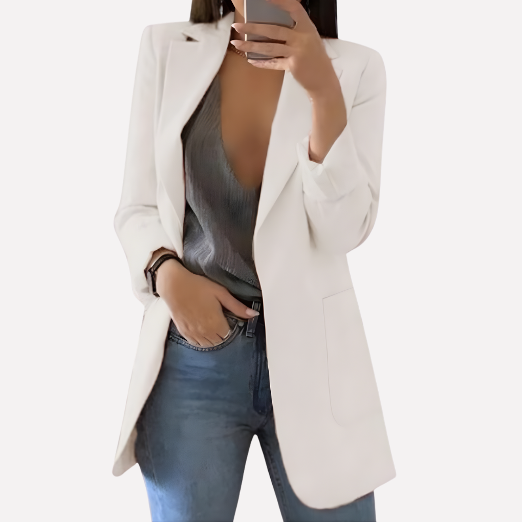 Damen Blazer mit Fronttaschen – Strukturierte Alltagslage