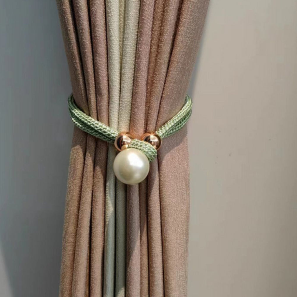Glänzendes, elegantes 2-teiliges Set mit Perlenvorhang-Raffhalter