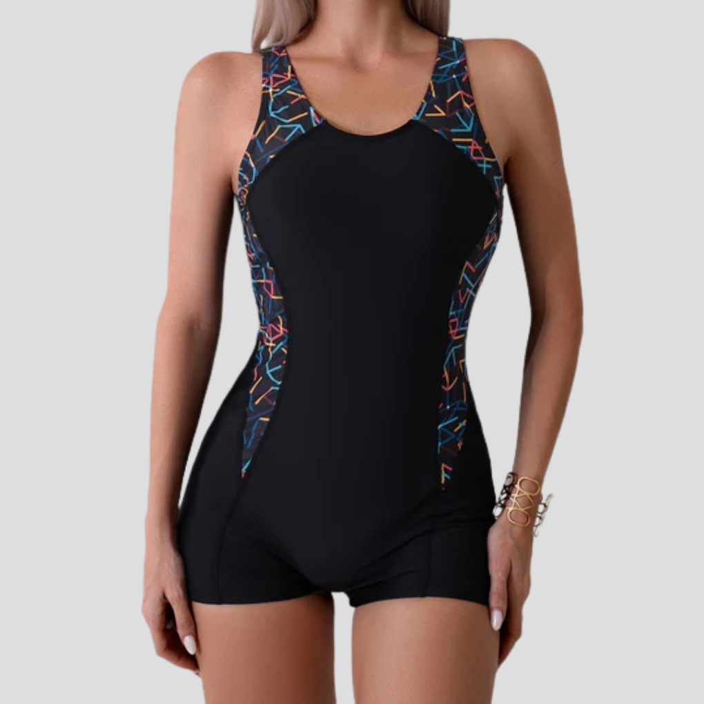 Sportlicher Damen-Badeanzug mit Shorts