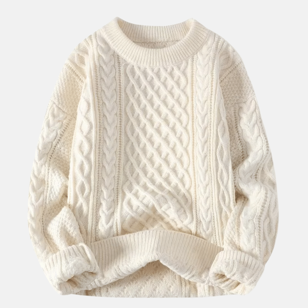 Einfarbiger gestrickter Winterpullover für Herren