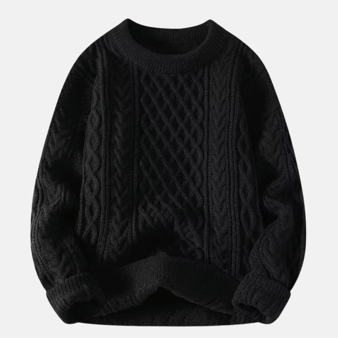 Einfarbiger gestrickter Winterpullover für Herren