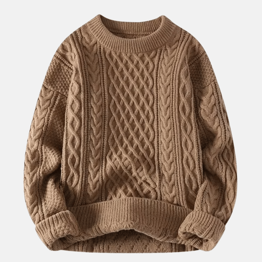 Einfarbiger gestrickter Winterpullover für Herren