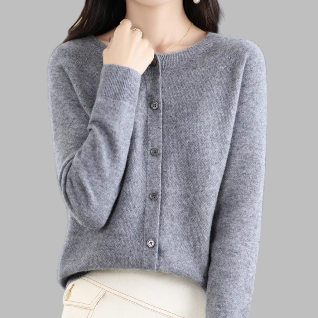 Damen-Cardigan mit Rundhalsausschnitt