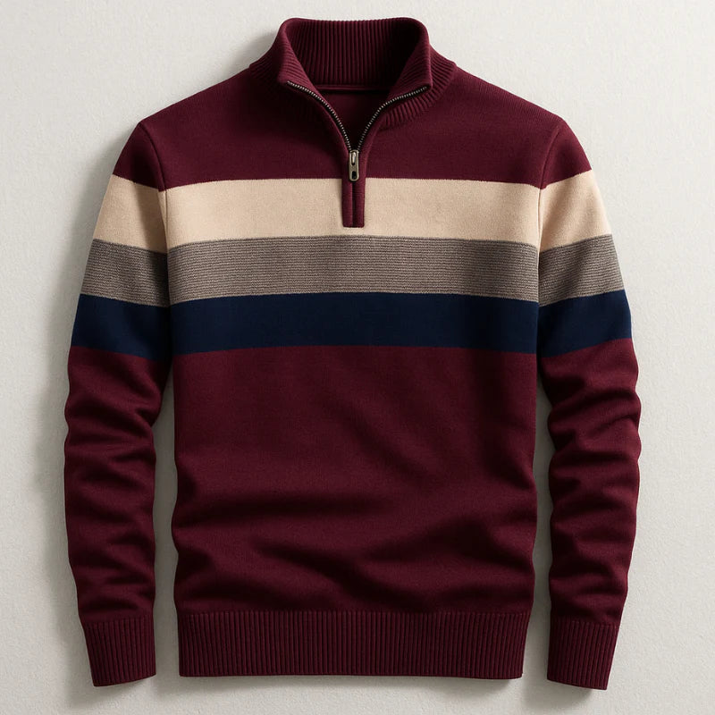 Herren Eleganter Gestreifter Pullover
