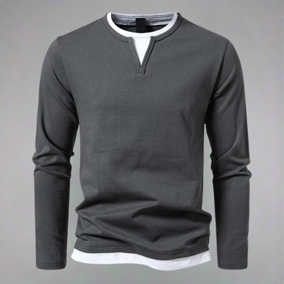 Herren Eleganter Langarmpullover mit V-Ausschnitt