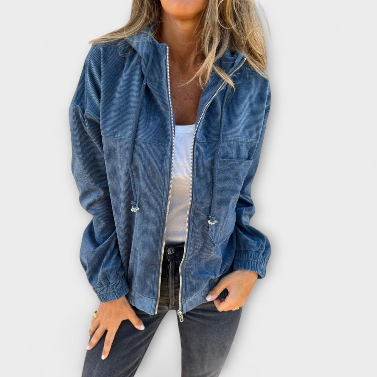 Damen Jacke mit Kapuze und Reißverschluss