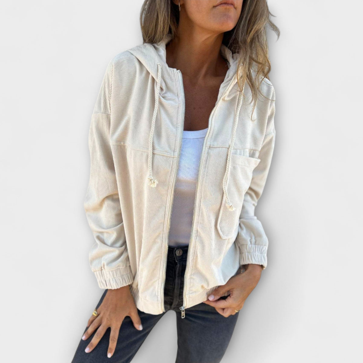 Damen Jacke mit Kapuze und Reißverschluss