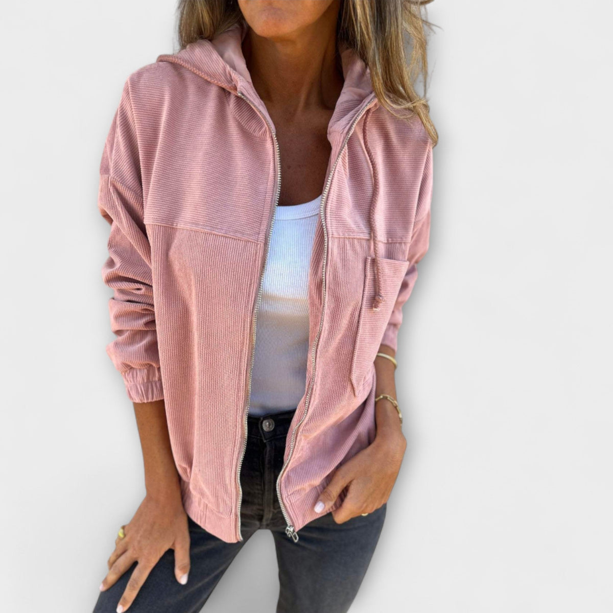 Damen Jacke mit Kapuze und Reißverschluss