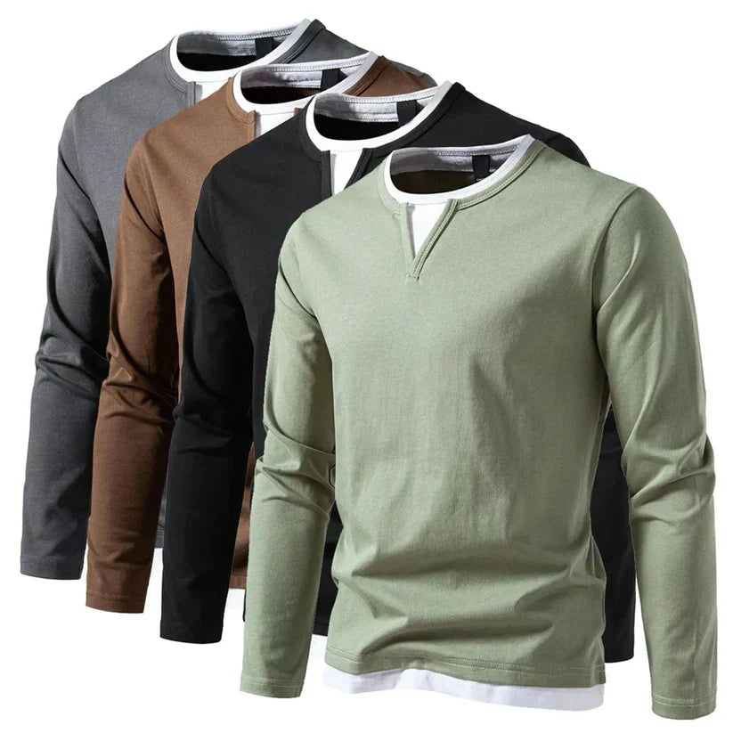 Herren Eleganter Langarmpullover mit V-Ausschnitt