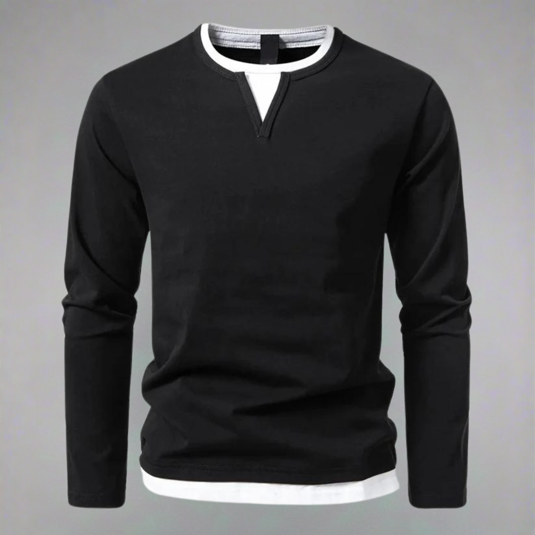 Herren Eleganter Langarmpullover mit V-Ausschnitt