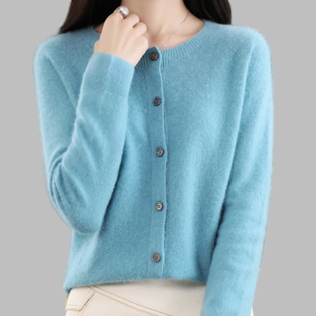 Damen-Cardigan mit Rundhalsausschnitt