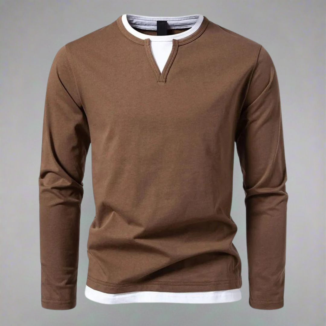 Herren Eleganter Langarmpullover mit V-Ausschnitt