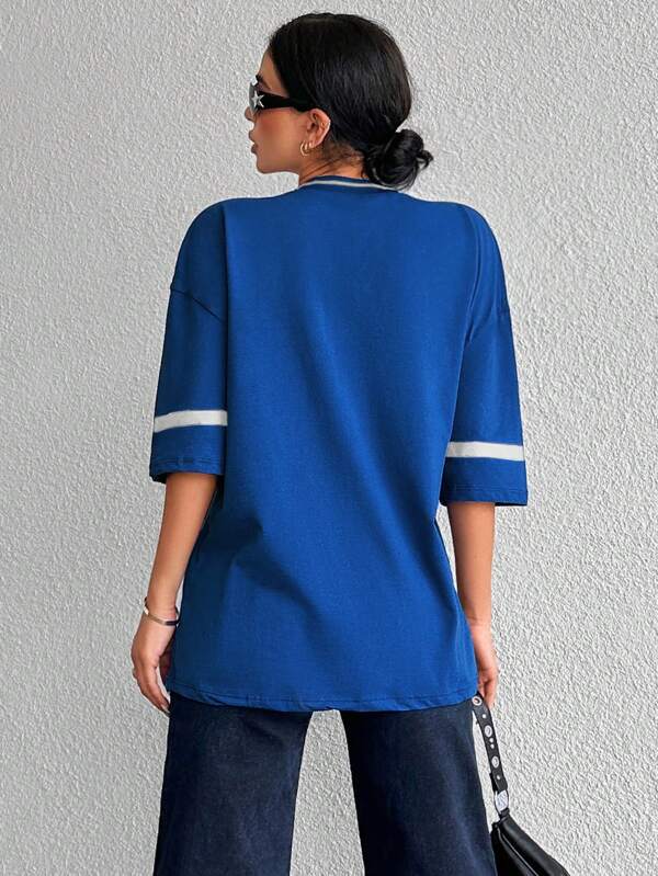 Oversized Baseball-Football-Shirt für Damen mit sportlichem Flair