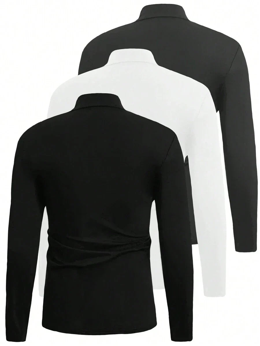 Herren Klassische Rollkragenpullover im 3er-Set