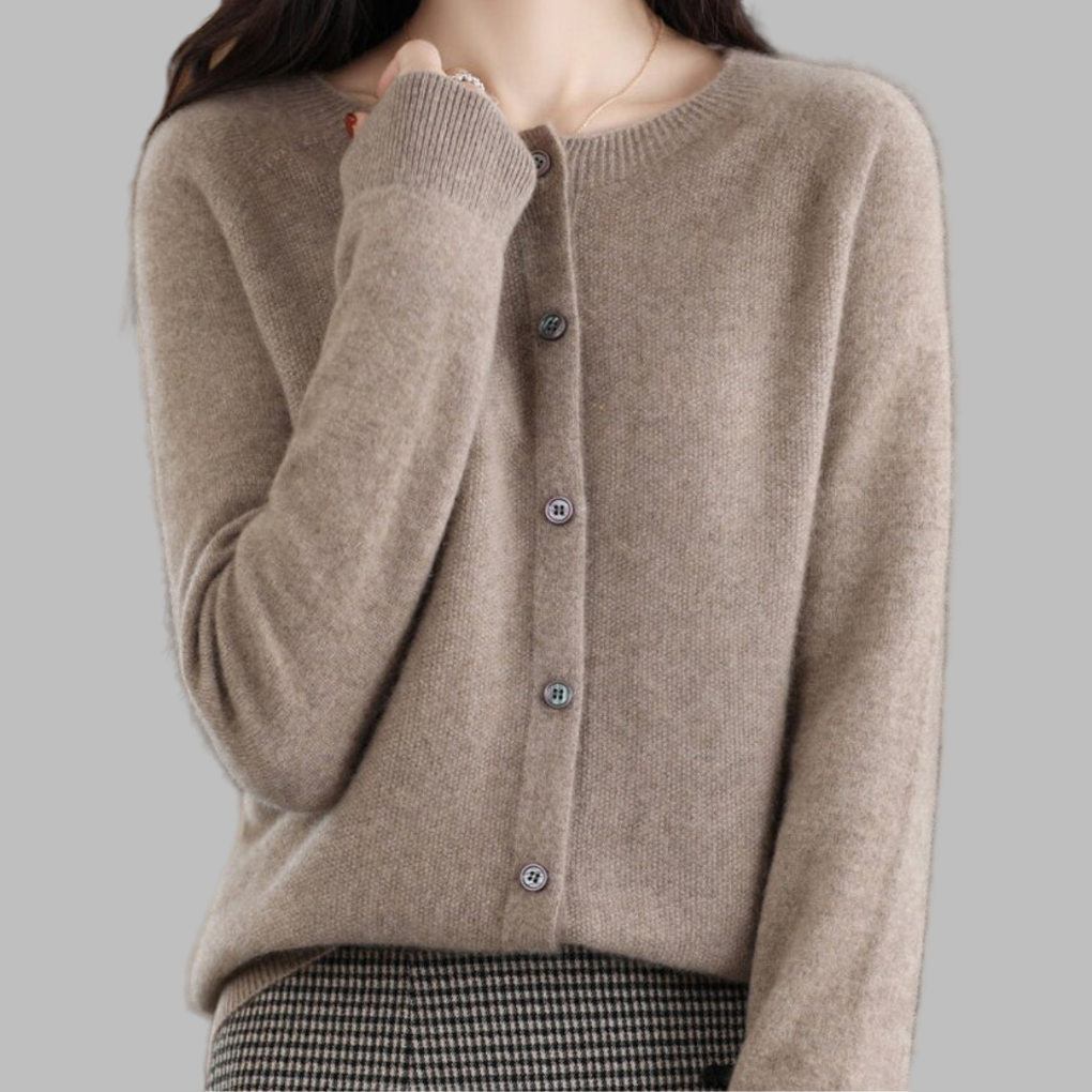 Damen-Cardigan mit Rundhalsausschnitt