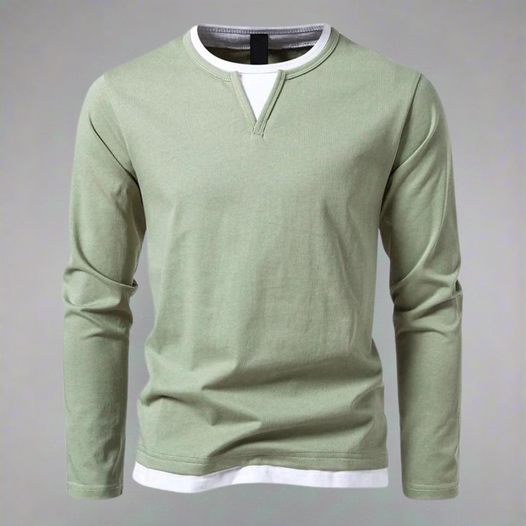 Herren Eleganter Langarmpullover mit V-Ausschnitt