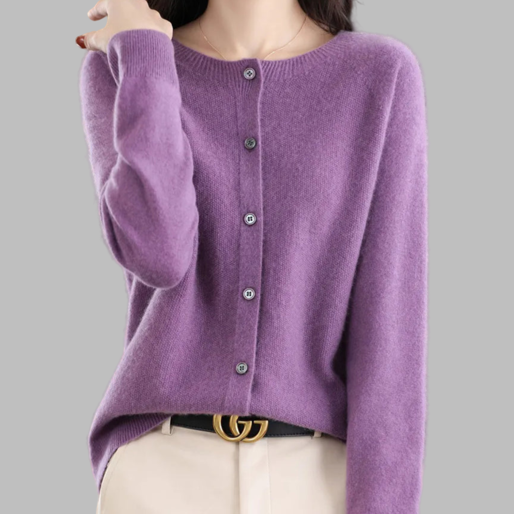 Damen-Cardigan mit Rundhalsausschnitt