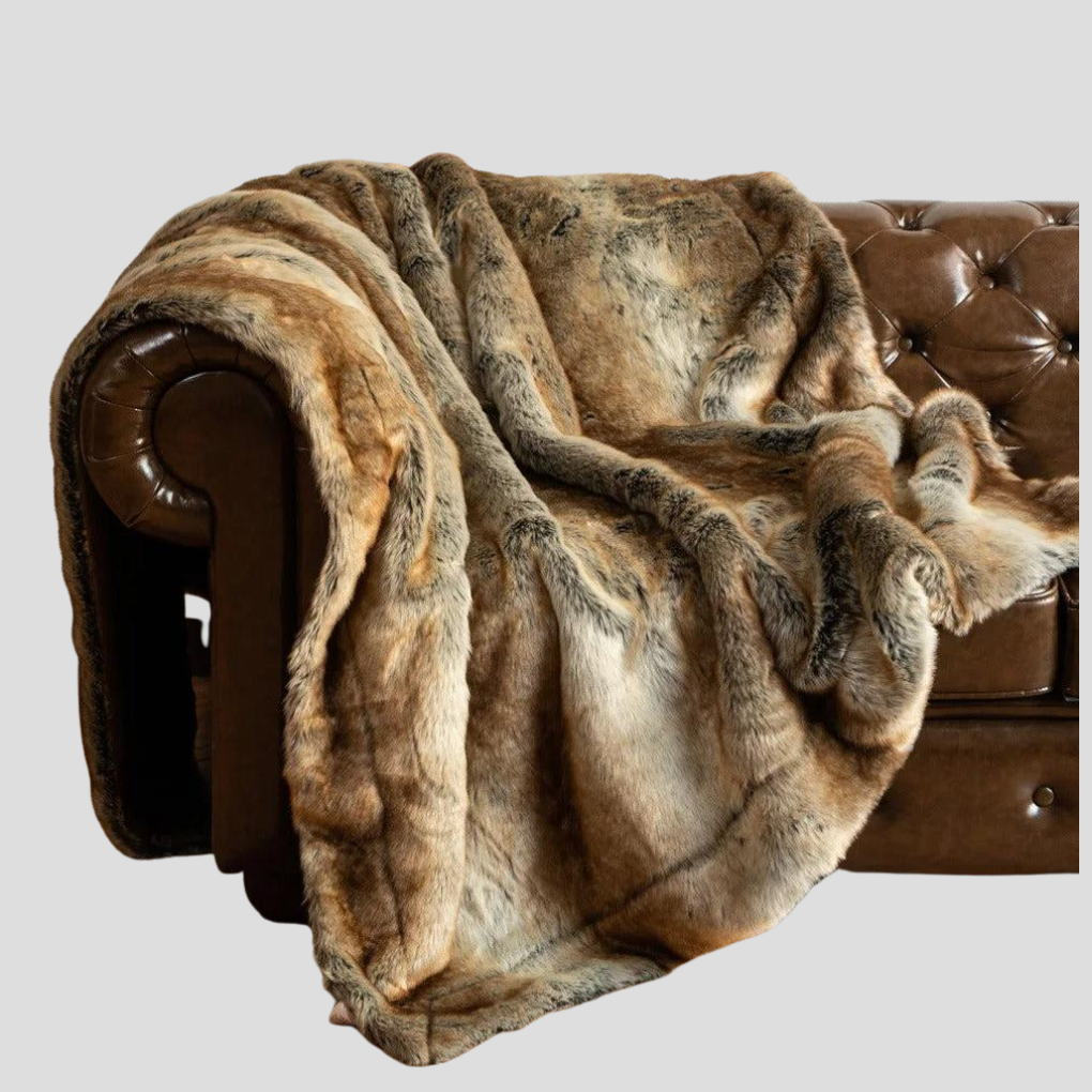 Luxuriöse Überwurfdecke aus Kunstpelz