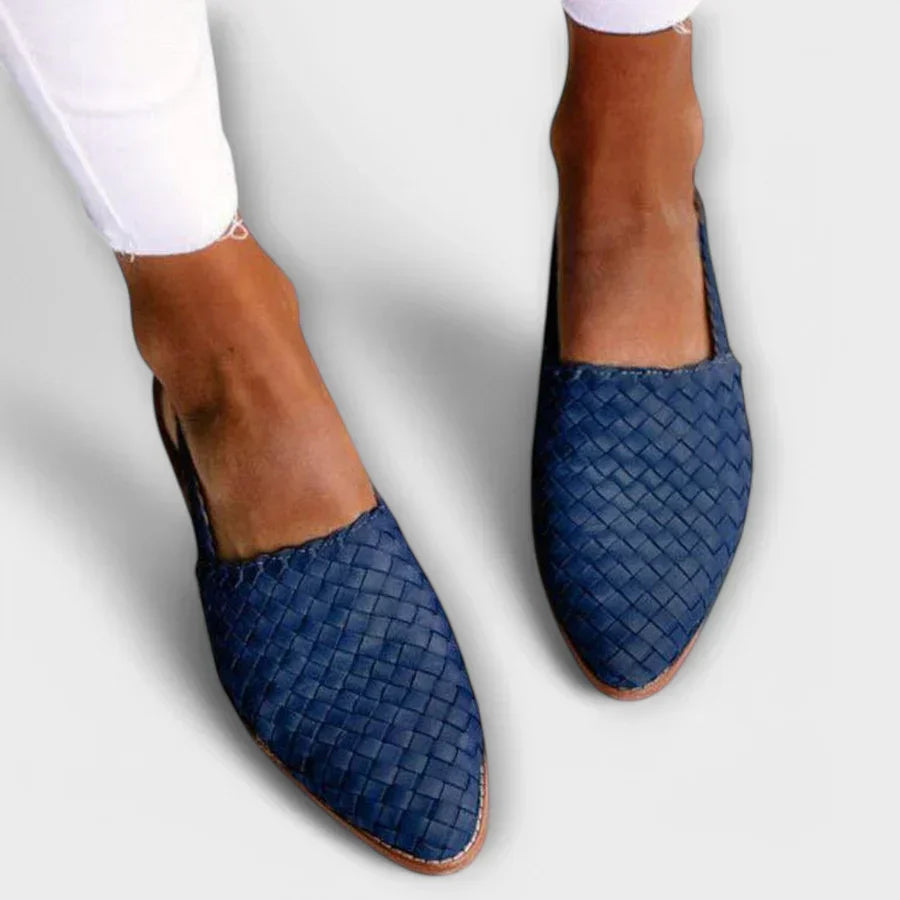 Damen Elegante Handgewebte Mokassins