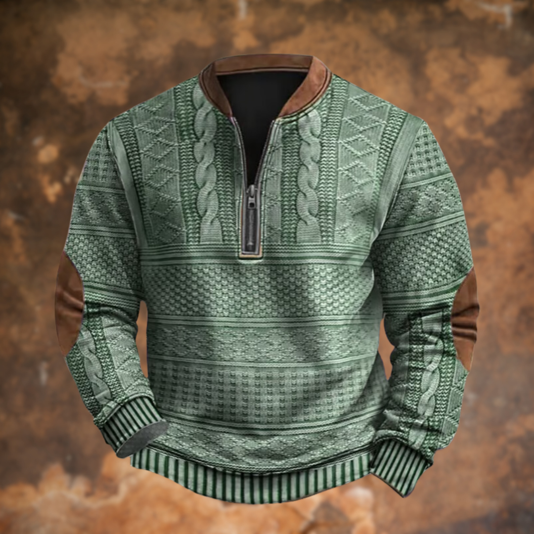 Herren Texturierter Halb-Zip Pullover