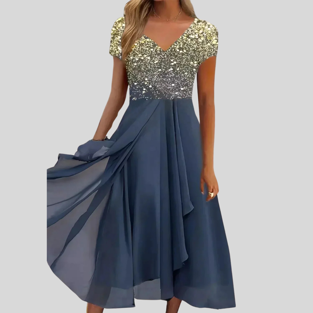 Damen-Midikleid mit Karree-Ausschnitt