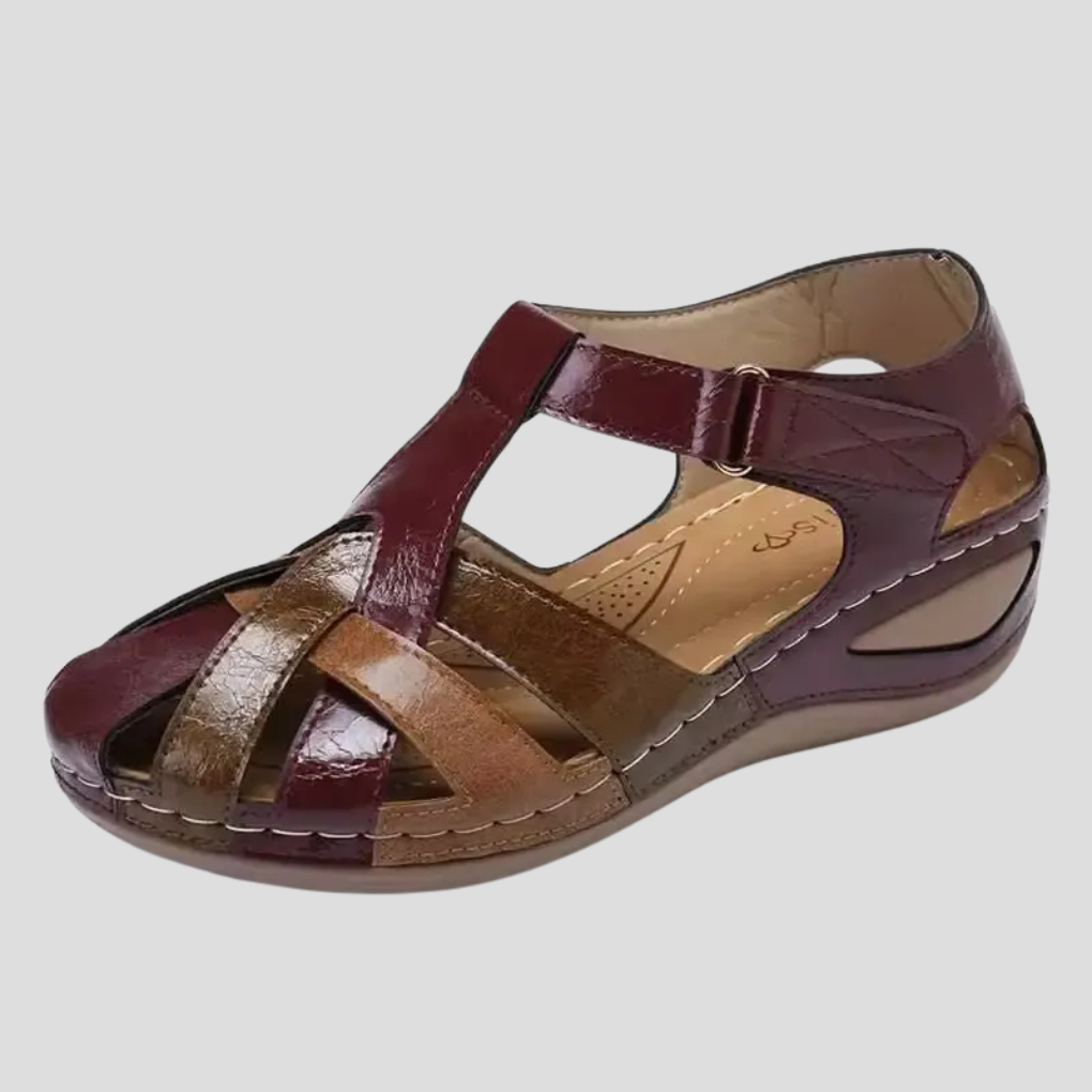 Bequeme Ledersandalen mit Fußgewölbeunterstützung für Damen