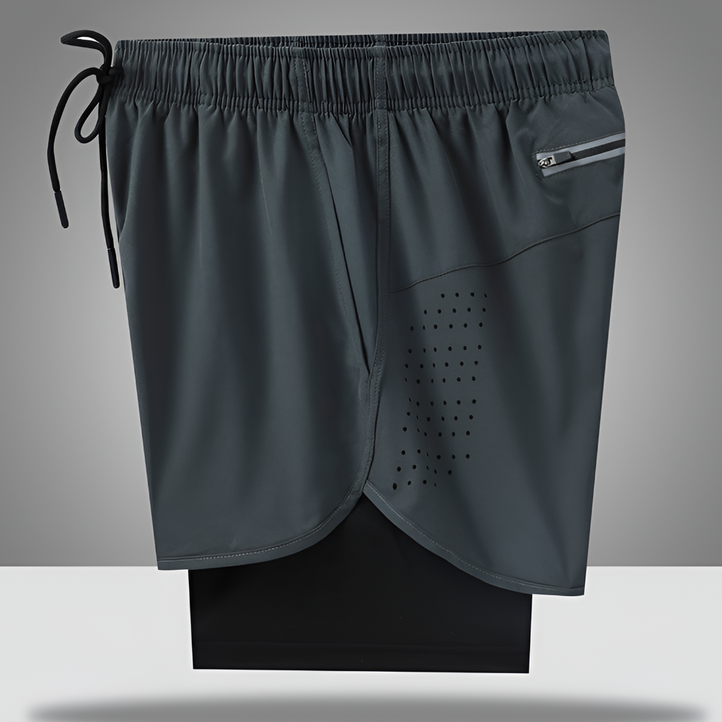 Schnelltrocknende Herren-Laufshorts mit Reißverschluss