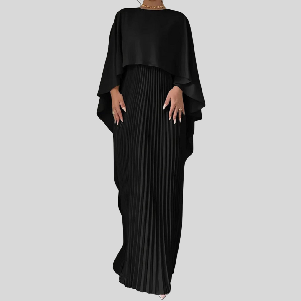 Maxikleid mit Fledermausärmeln – fließende Silhouette