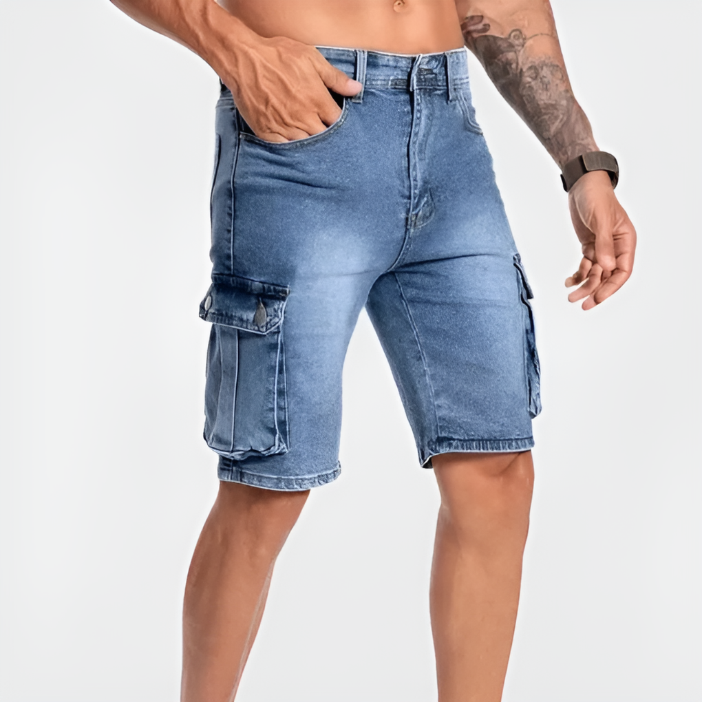 Denim-Cargo-Shorts für Herren