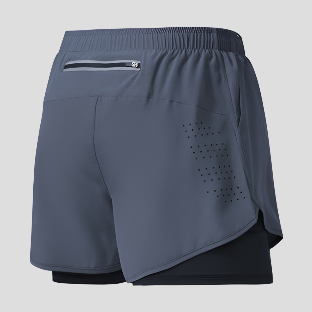 Men's Quick-Drying Zip-Up Running Shorts