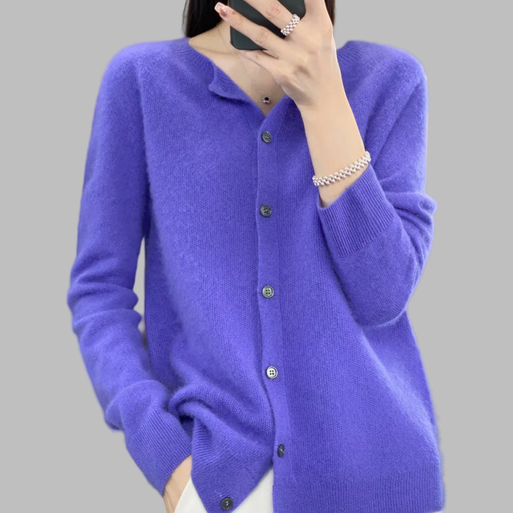 Damen-Cardigan mit Rundhalsausschnitt