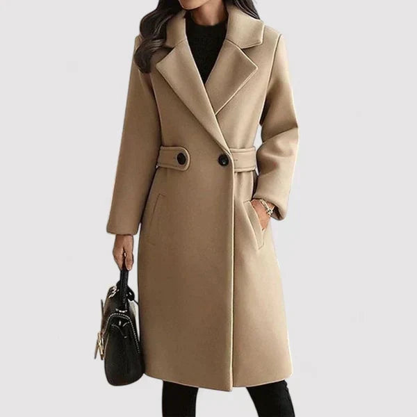 Damen Eleganter Mantel mit Taillengürtel