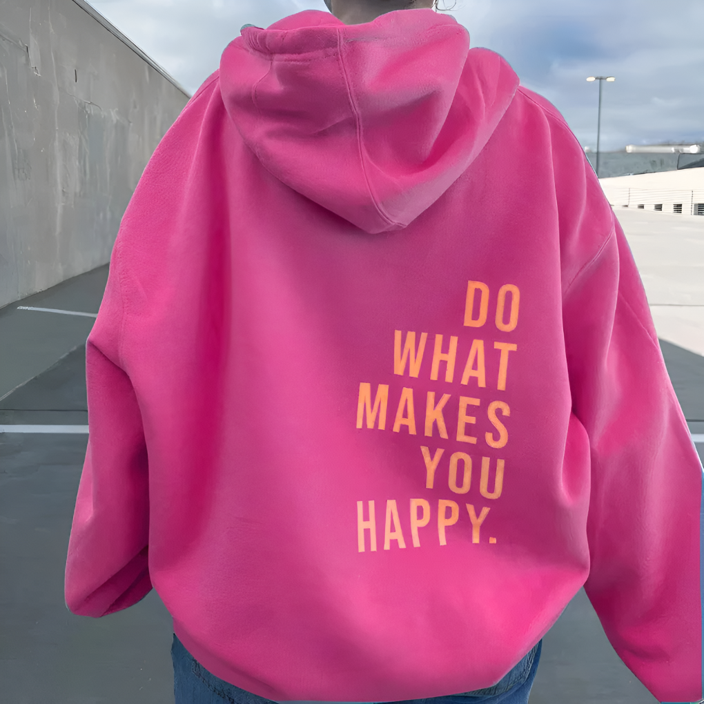 Bedrucktes, kuscheliges Kapuzensweatshirt