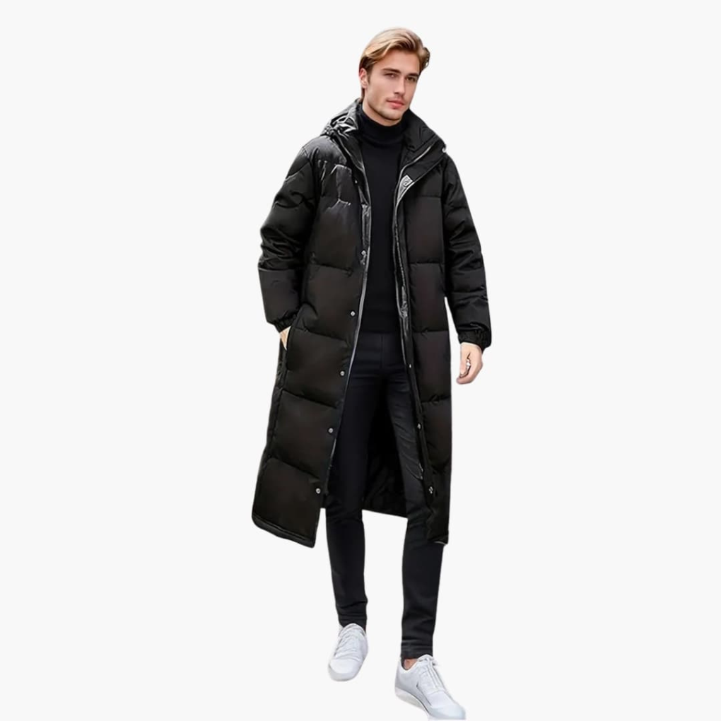 Herren gepolsterte Jacke für den Winter mit durchgehendem Reißverschluss