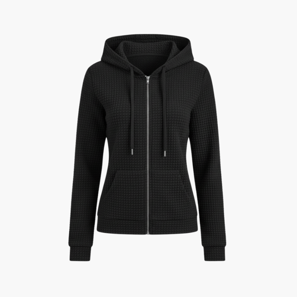 Damen Zip-Up Hoodie mit verstellbarem Kapuzenzug