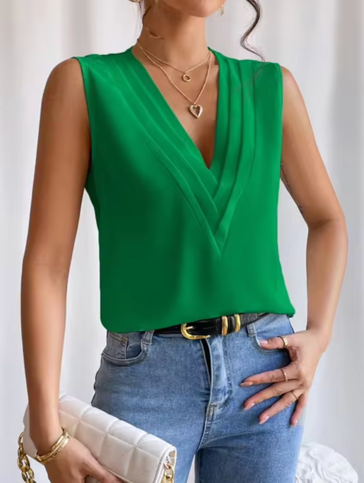 Elegantes Ärmelloses Top mit V-Ausschnitt