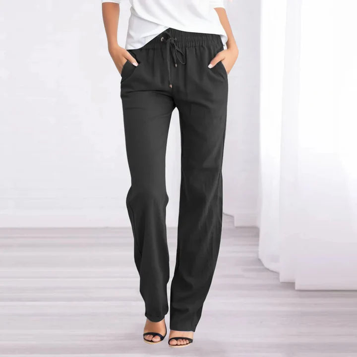 Luftige Baumwoll-Leinenhose für Damen